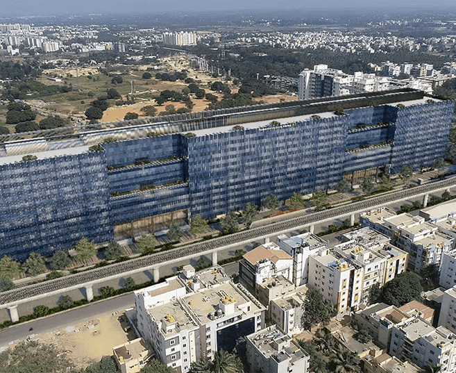 Aerial view of Sumadhura Capitol Tower commercial campus in Bangalore
